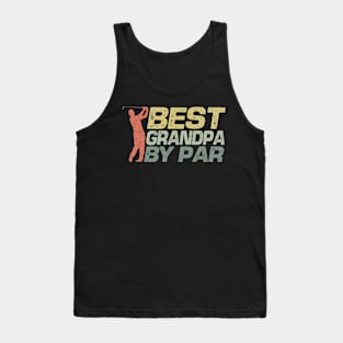 Vintage Best Grandpa By Par Funny Golfing Golf Player Tank Top